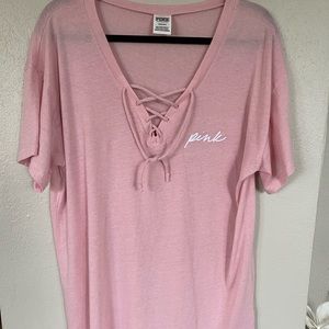 Victoria’s Secret Pink blush lace up top. Like NEW! Sz L